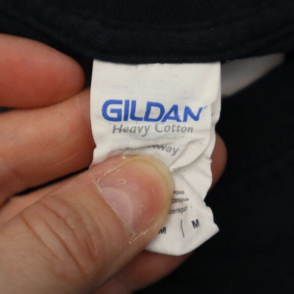 Gildan Shirt Mens M Black Short Sleeve Crew Neck Cotton Graphic Print Casual Tee - Picture 2 of 16